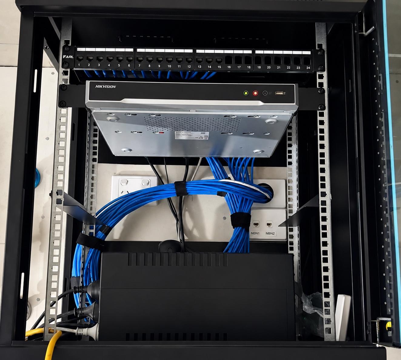 CCTV recorder and data cabinet installed by KC
